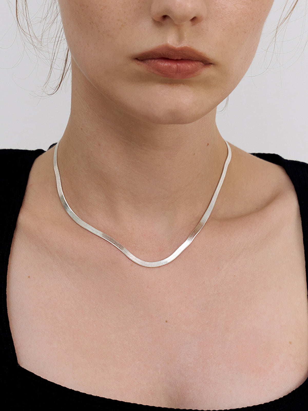 Silver Snake Shape Necklace