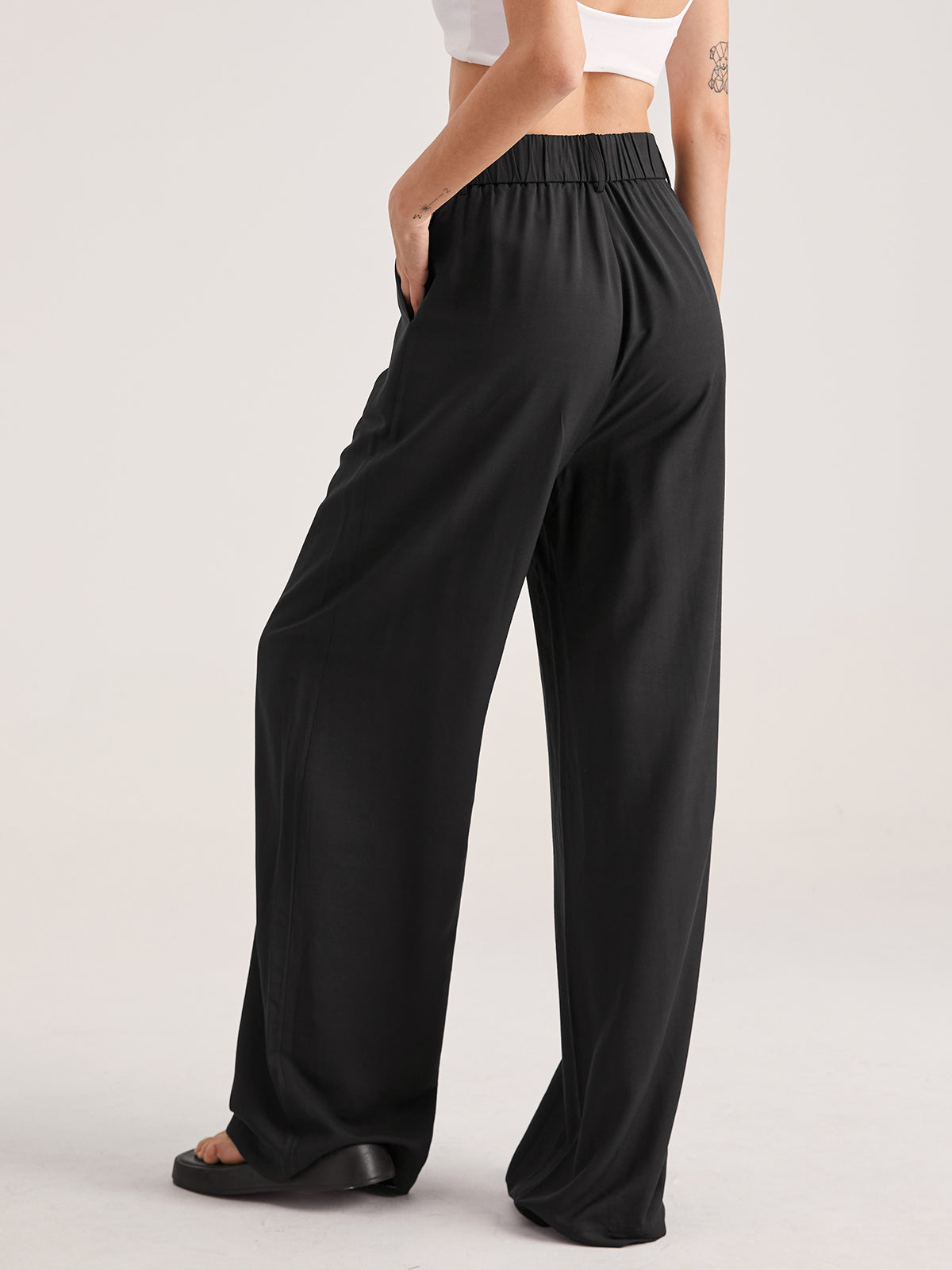 Oversized High Waisted Pleat Front Trousers