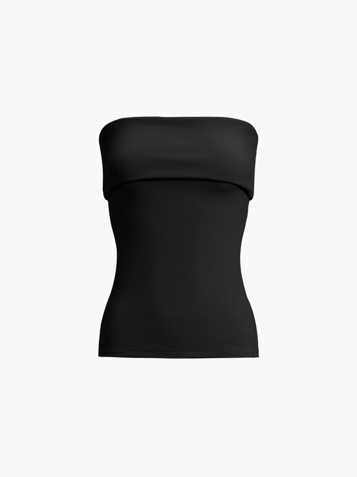 Zip Down Overfold Strapless Tube Top