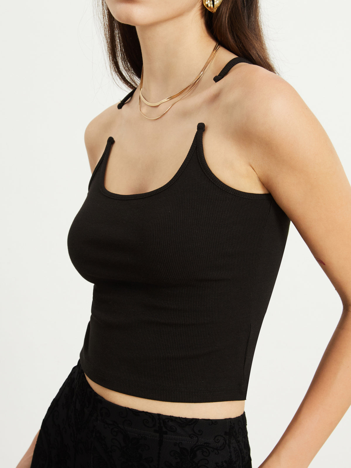 Transparent Strap Crop Linne