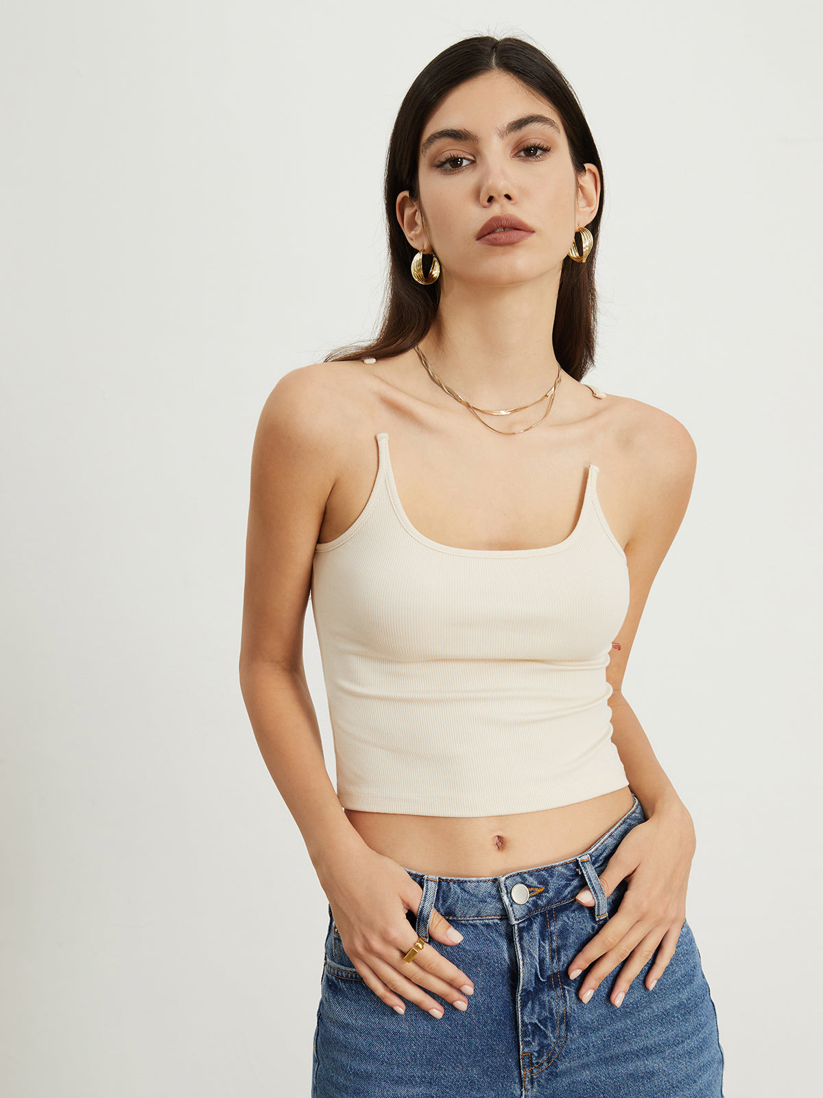 Transparent Strap Crop Linne