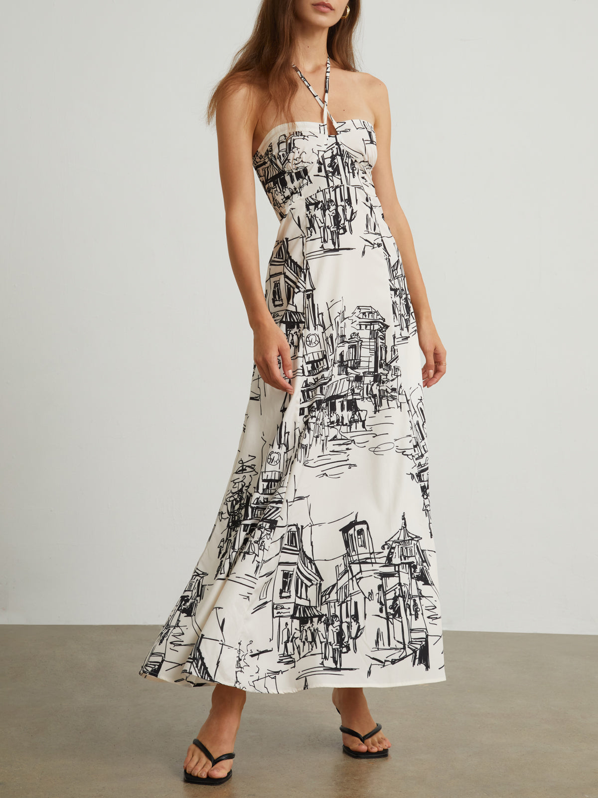 Paris Street Halter Long Dress