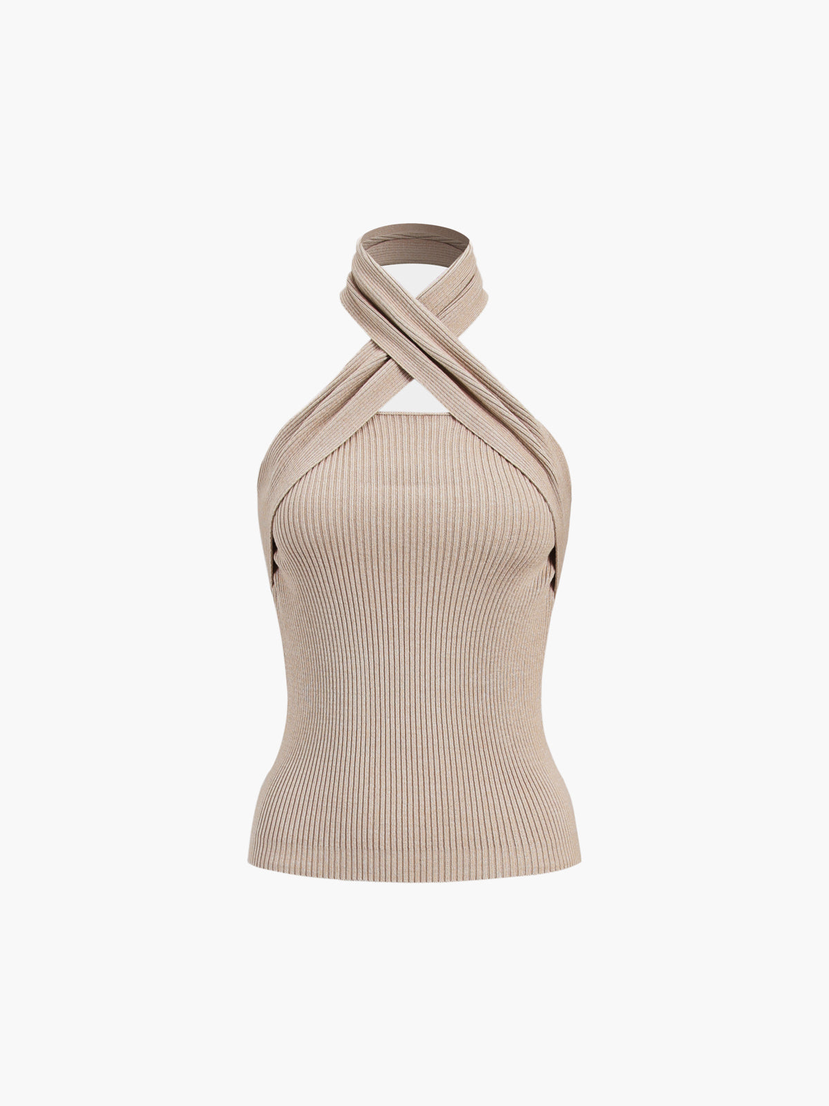 Chestnut Halter Rib Knit Top