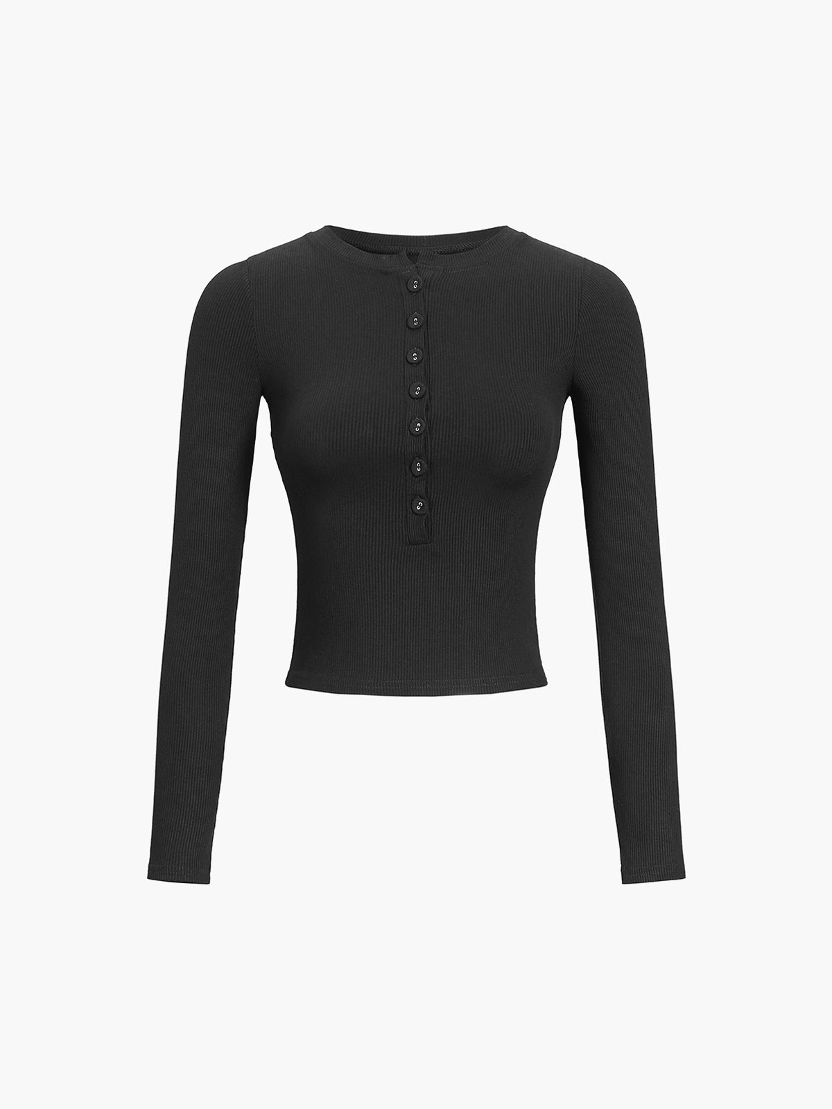 Button Down Långärmad Crop Shirt