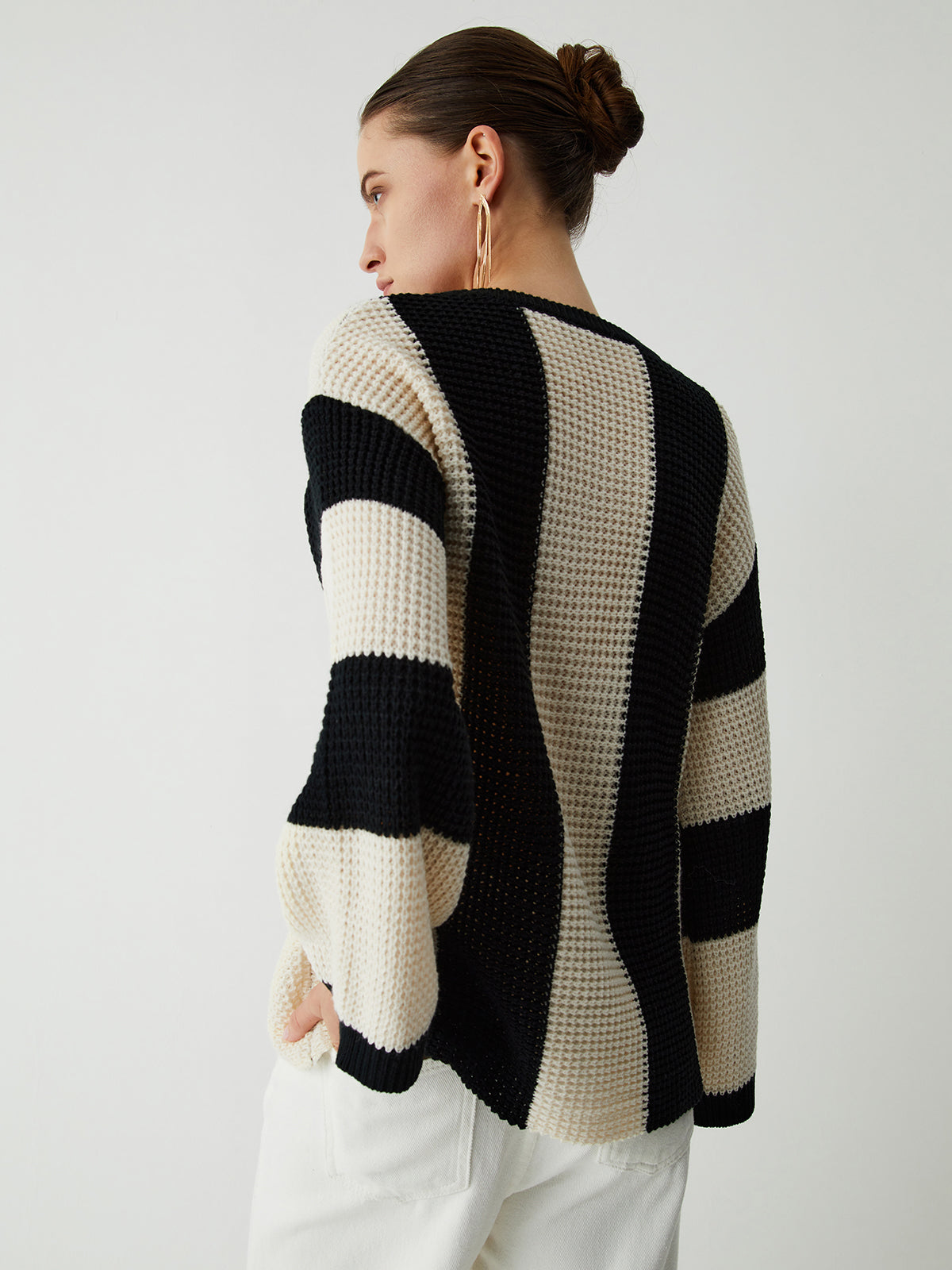 Pointelle Stripe Sweater