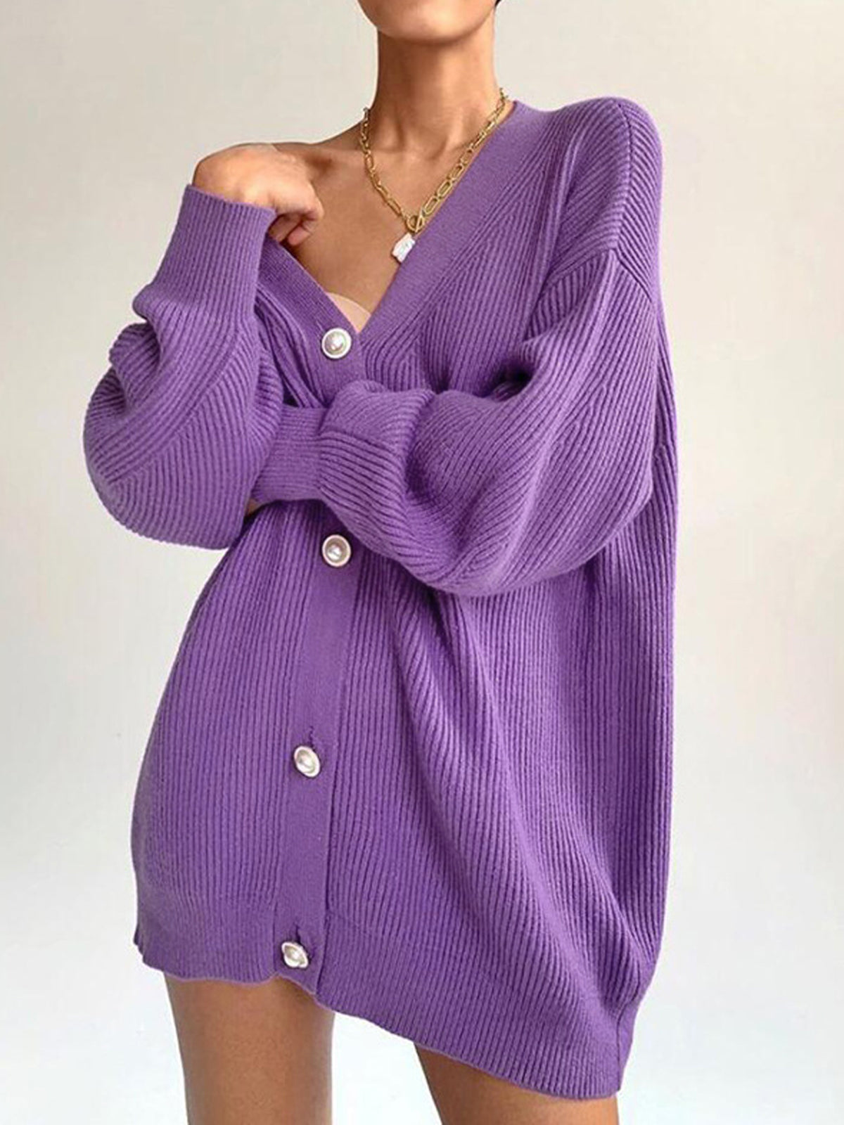 Pearl Of Joy Oversized Cardigan