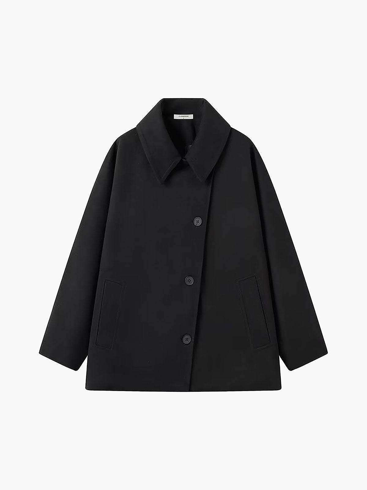 Solid överdimensionerad Pocket Button Coat