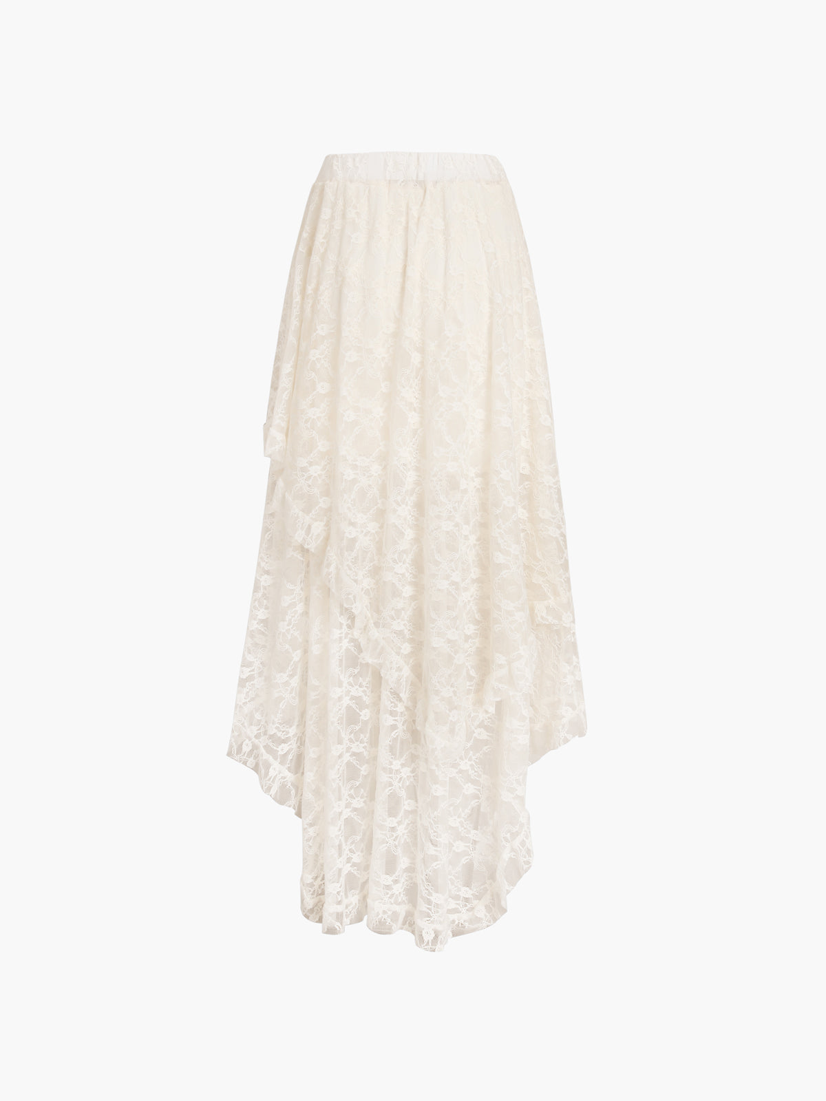 Frenchy Courtship Floral Lace Midi Skirt