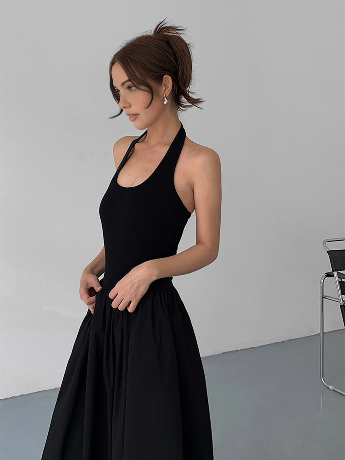 Minimalist Halter Backless Long Dress