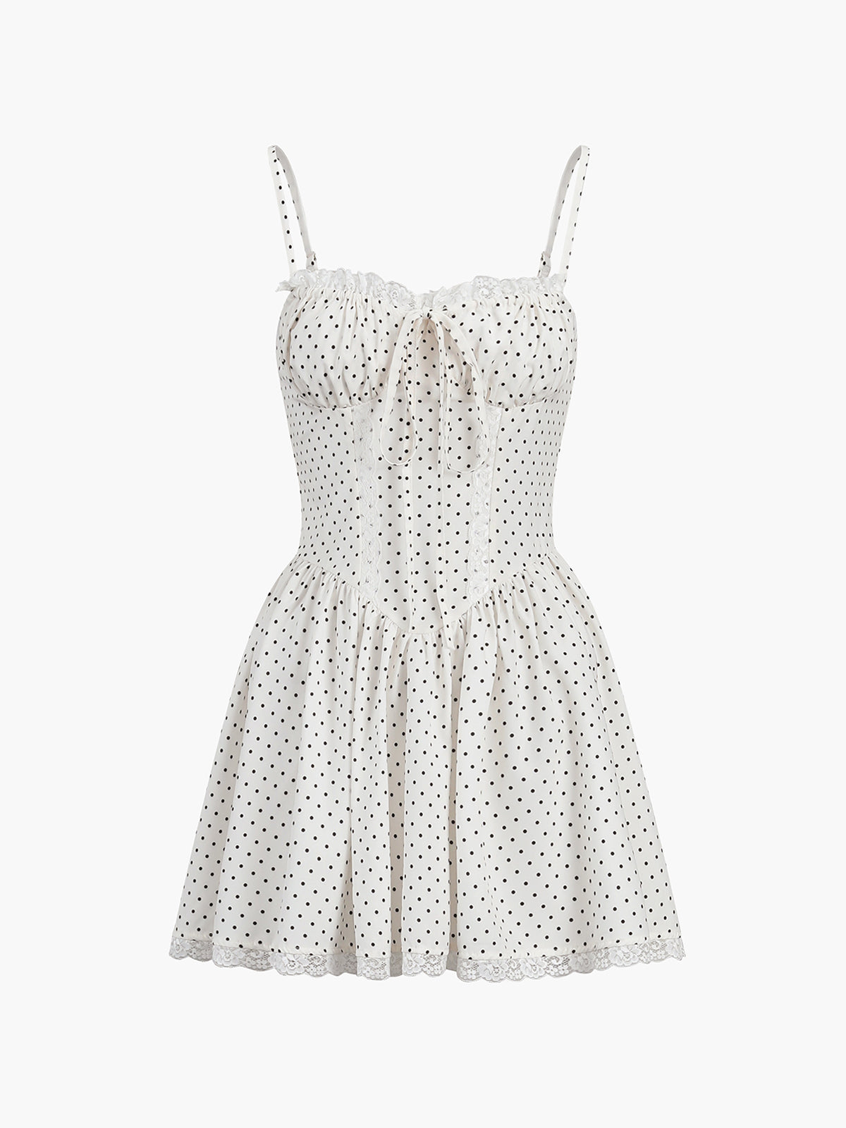 Polka Dot Knotted Cami Short Dress