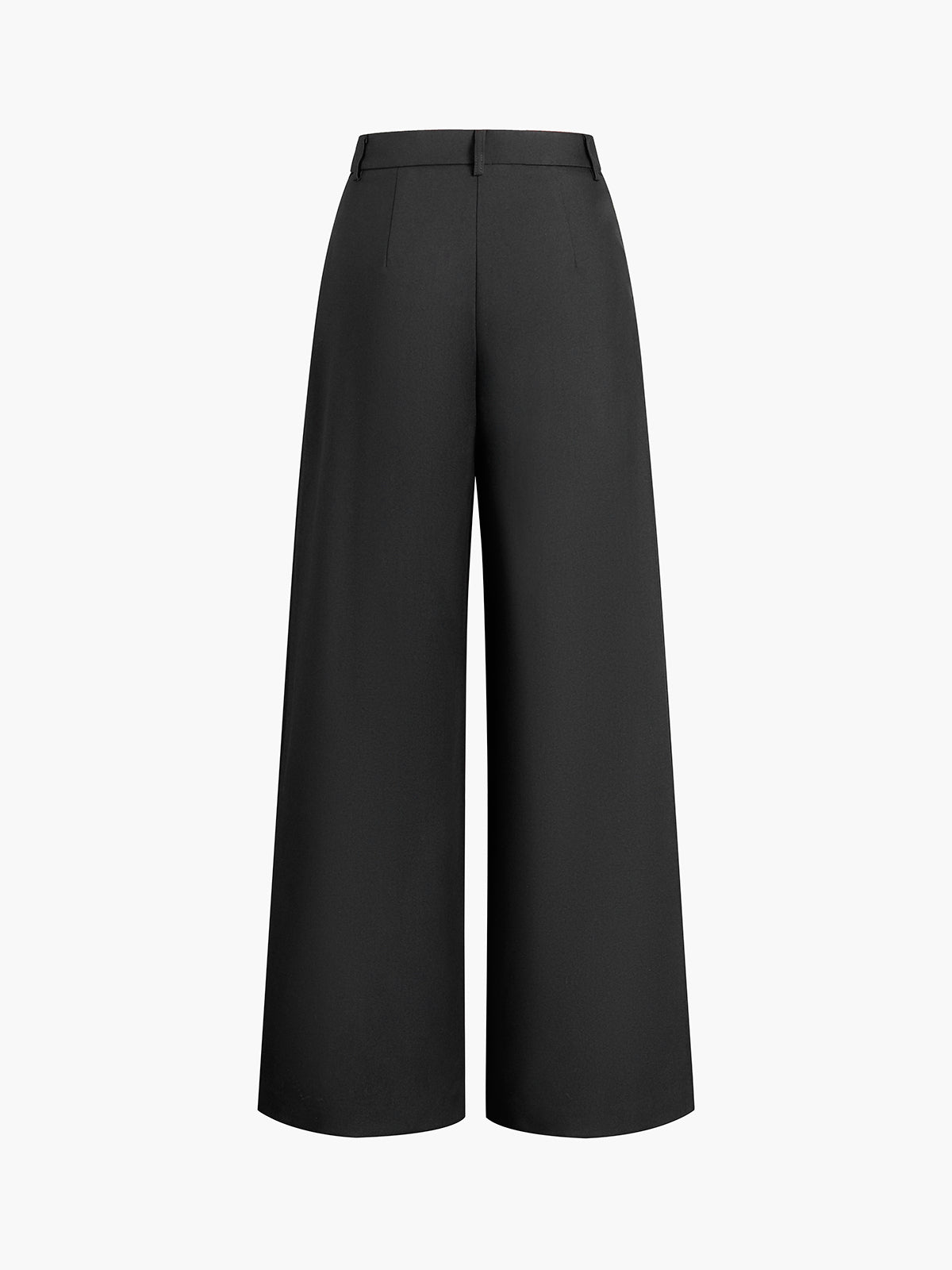 Solid Wide Leg Pants Without Belt