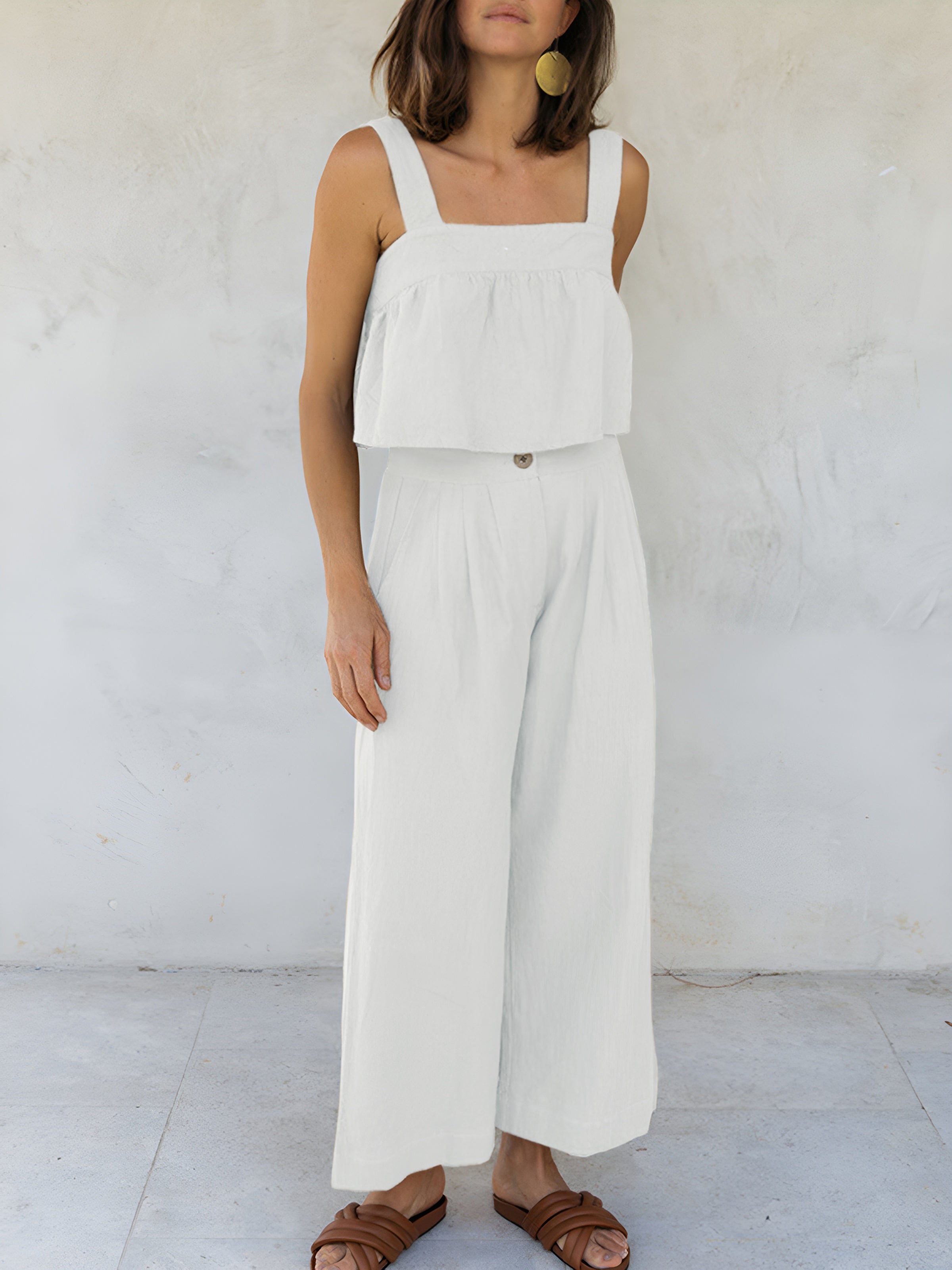 Minimalism Cotton & Linen Pants Set