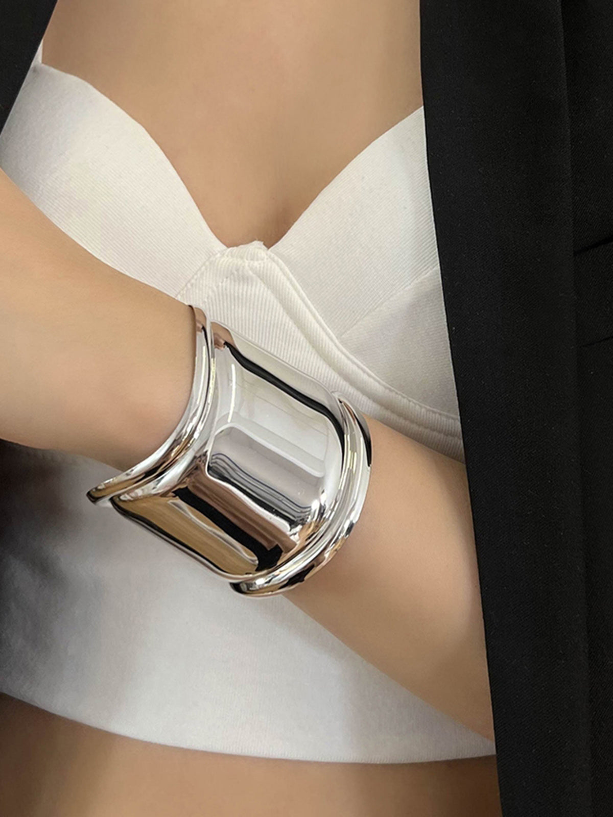 Metallic Wide Cuff Bracelet