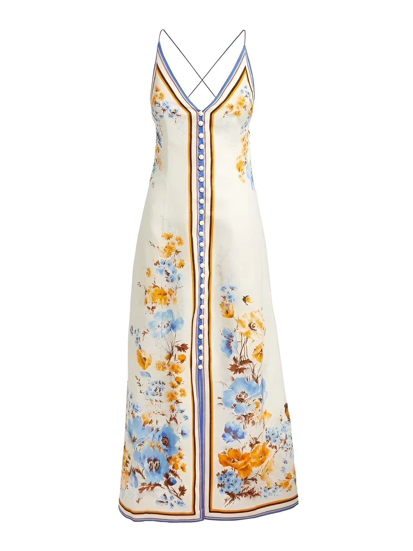 Casual Floral Printed Halter Long Dress