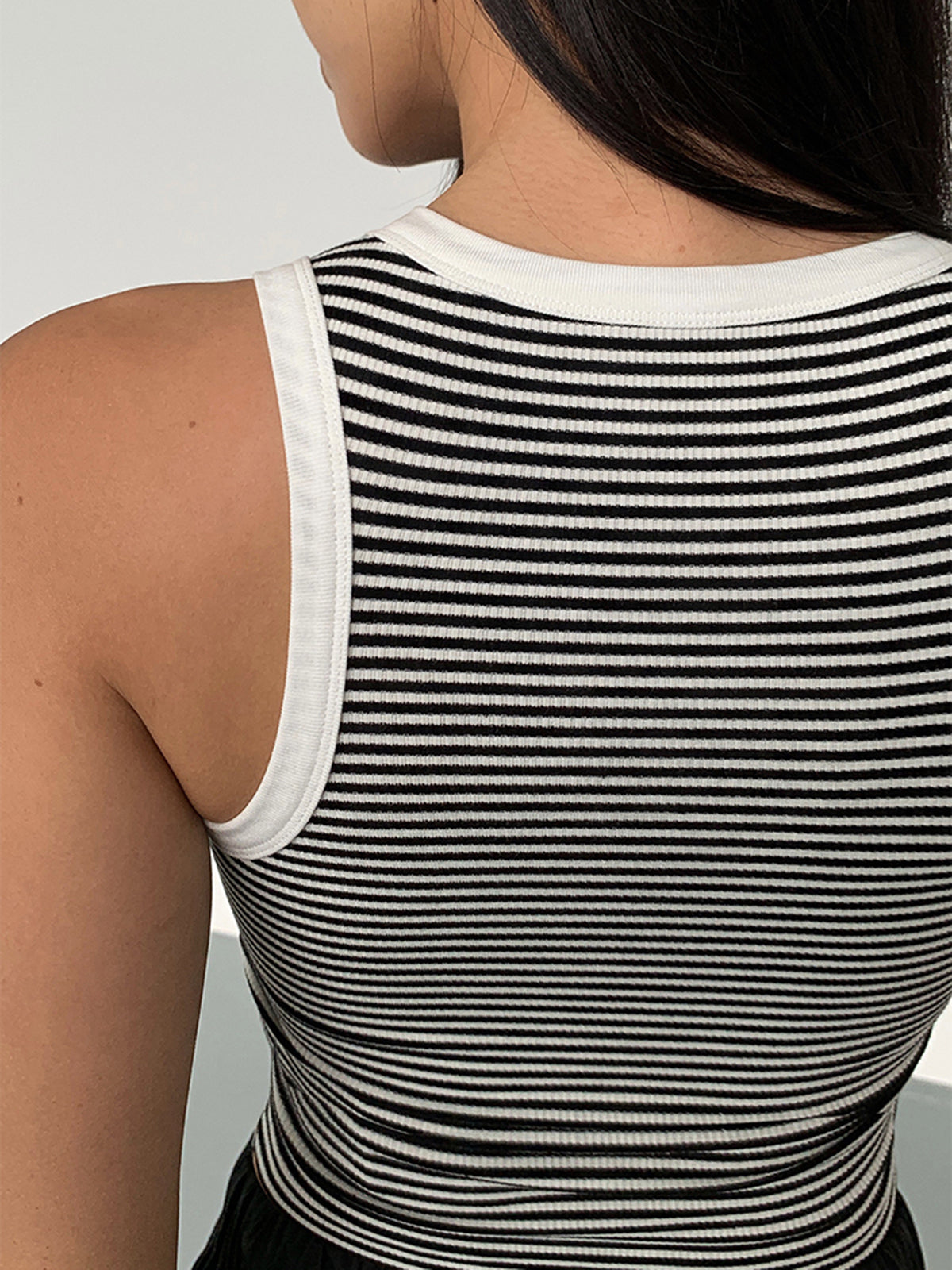 Striped Crew Neck Tank Top