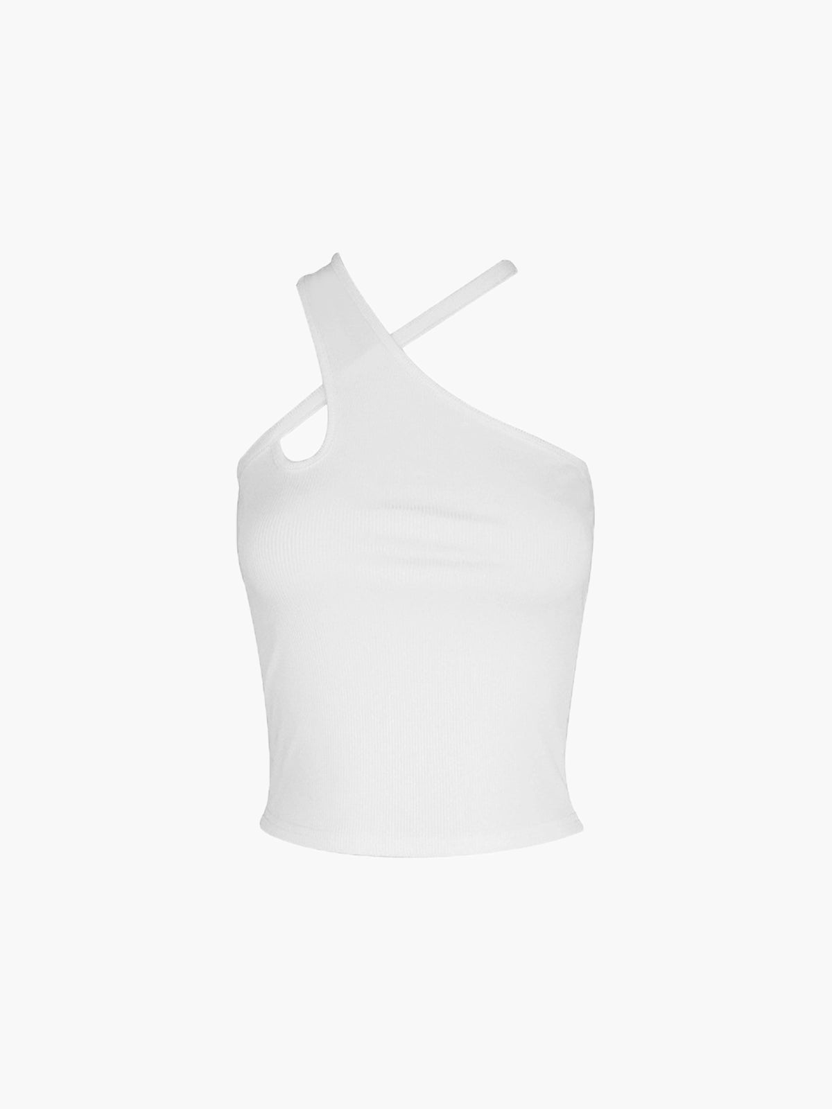 Cross Halter Cutout Tank Top