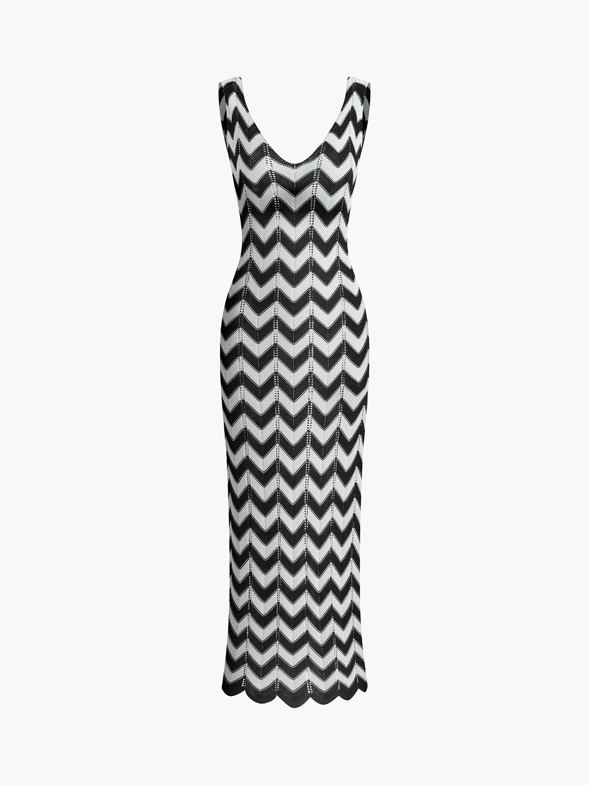 Stripe Slim Knit Long Dress