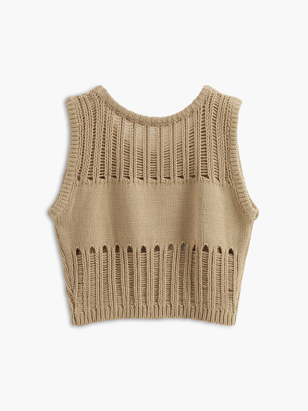 Hollow Out Stretch Sweater Vest