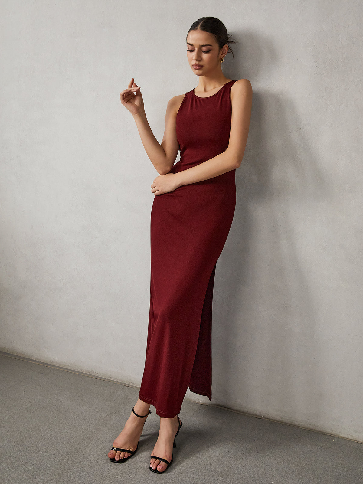 Side Split Backless Long Dress