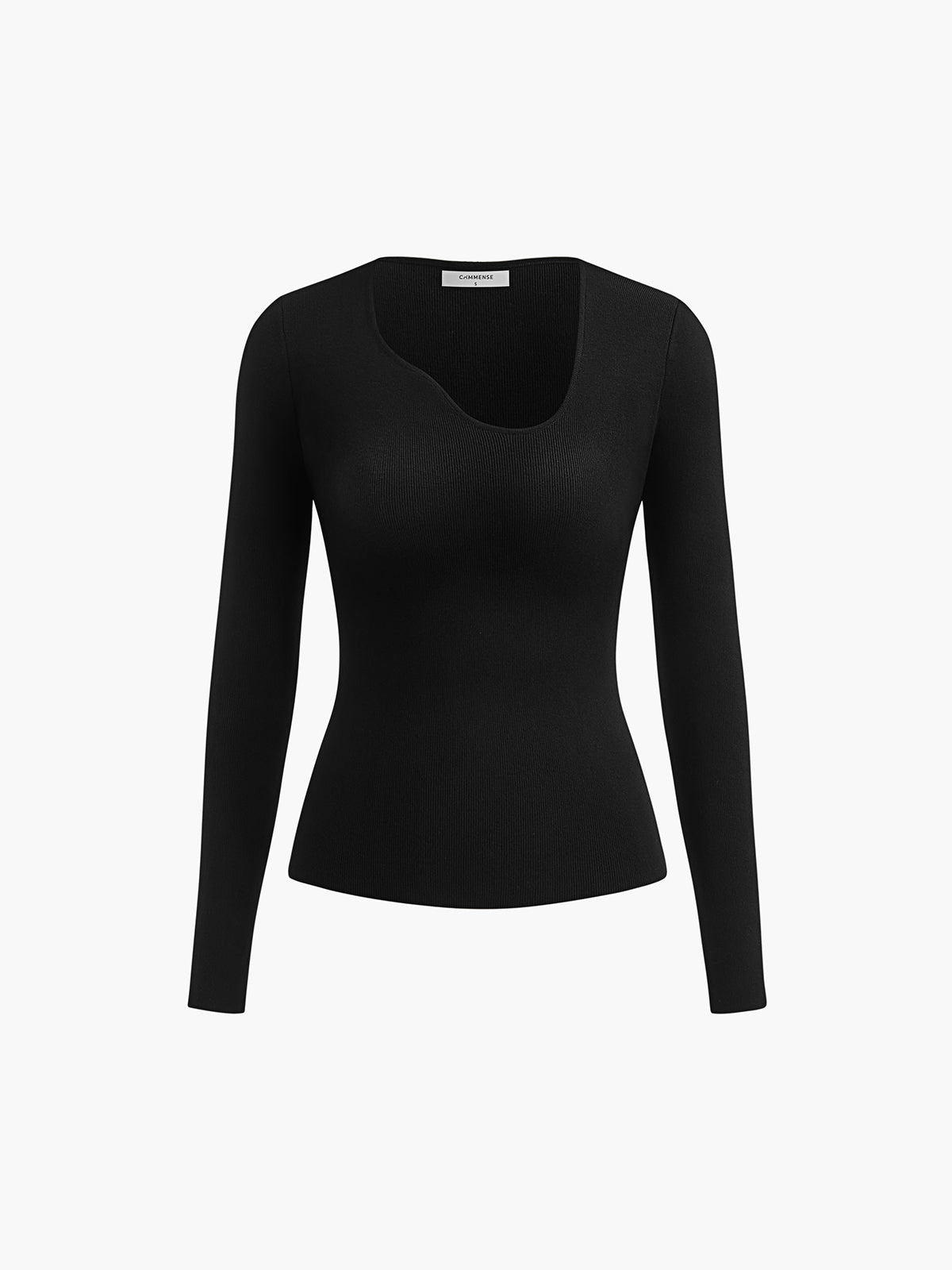 Asymmetrical Collar Knit Top