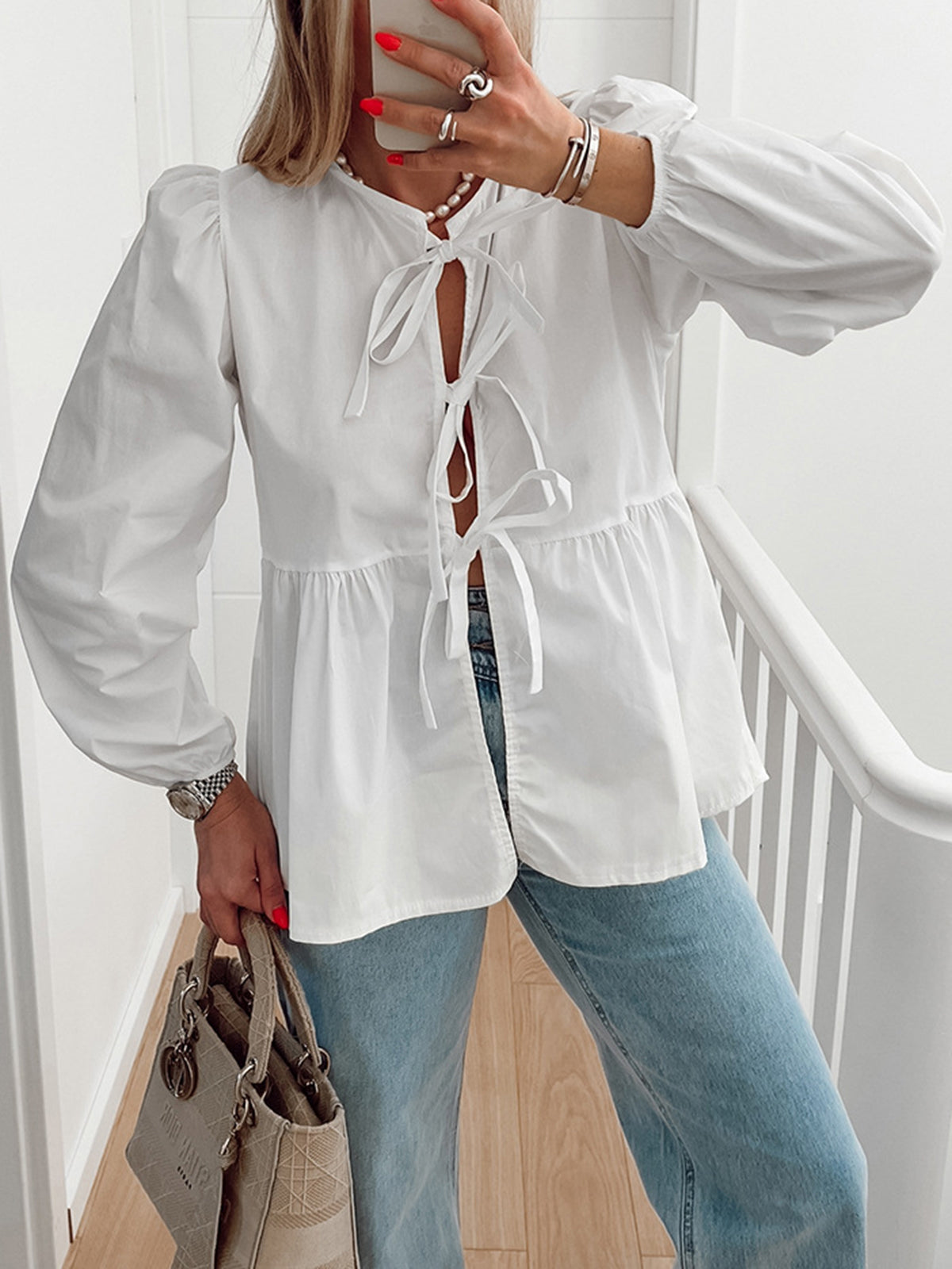 Knotted Long Sleeve Shirt