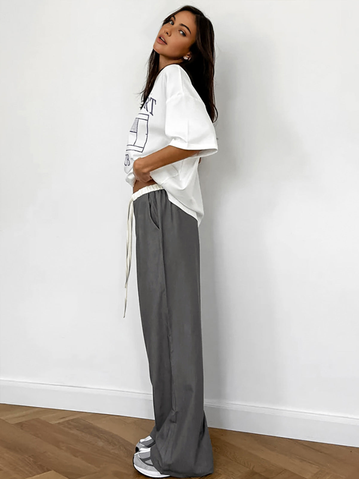 Casual Contrast Binding Pants