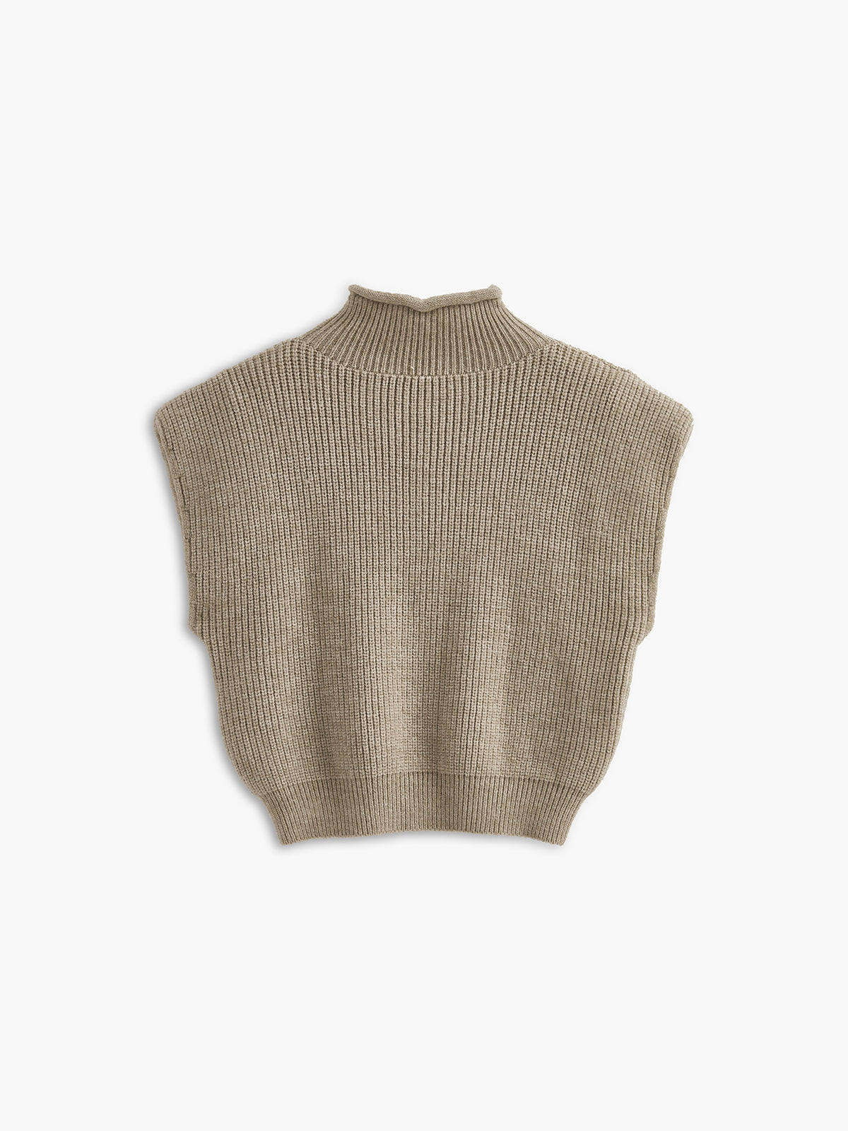 Ribbed Cap Sleeve Warm Sweater