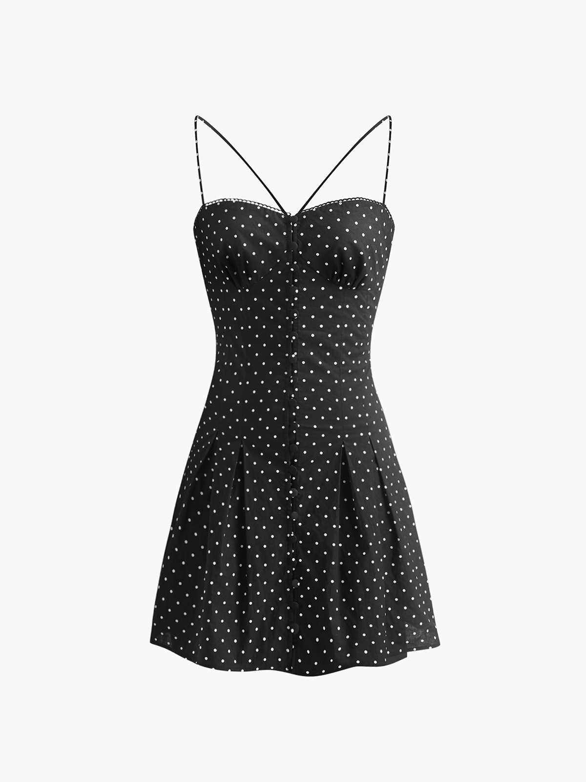 Polka Dot Knotted Back Cami Short Dress