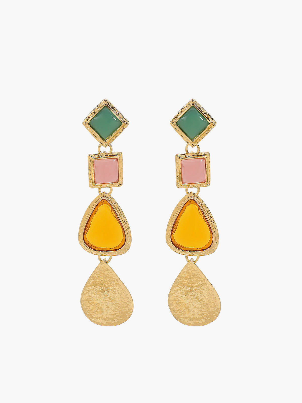 Resin Geometric Drop Earrings