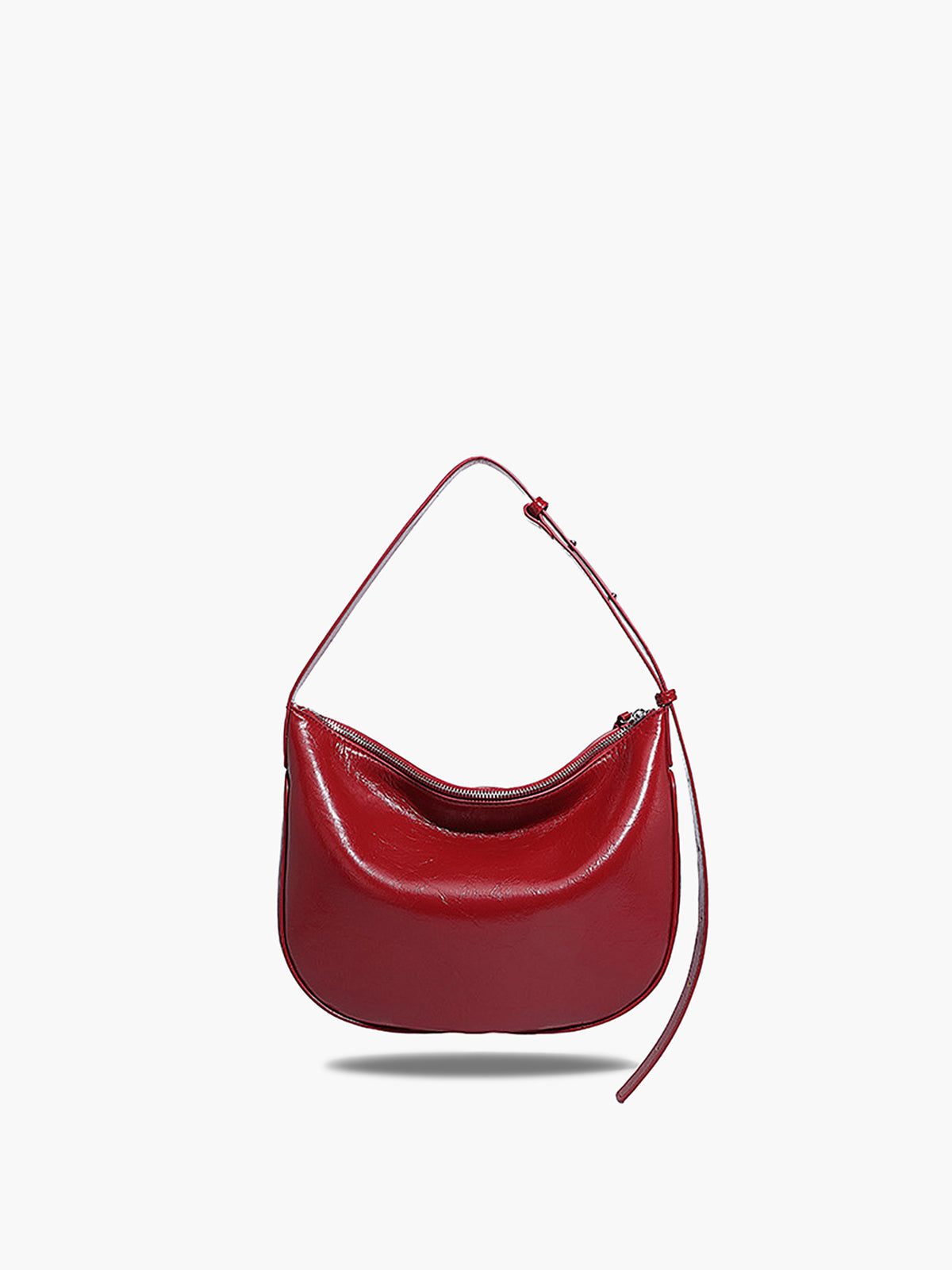 Textured Zipper Shoulder Bag