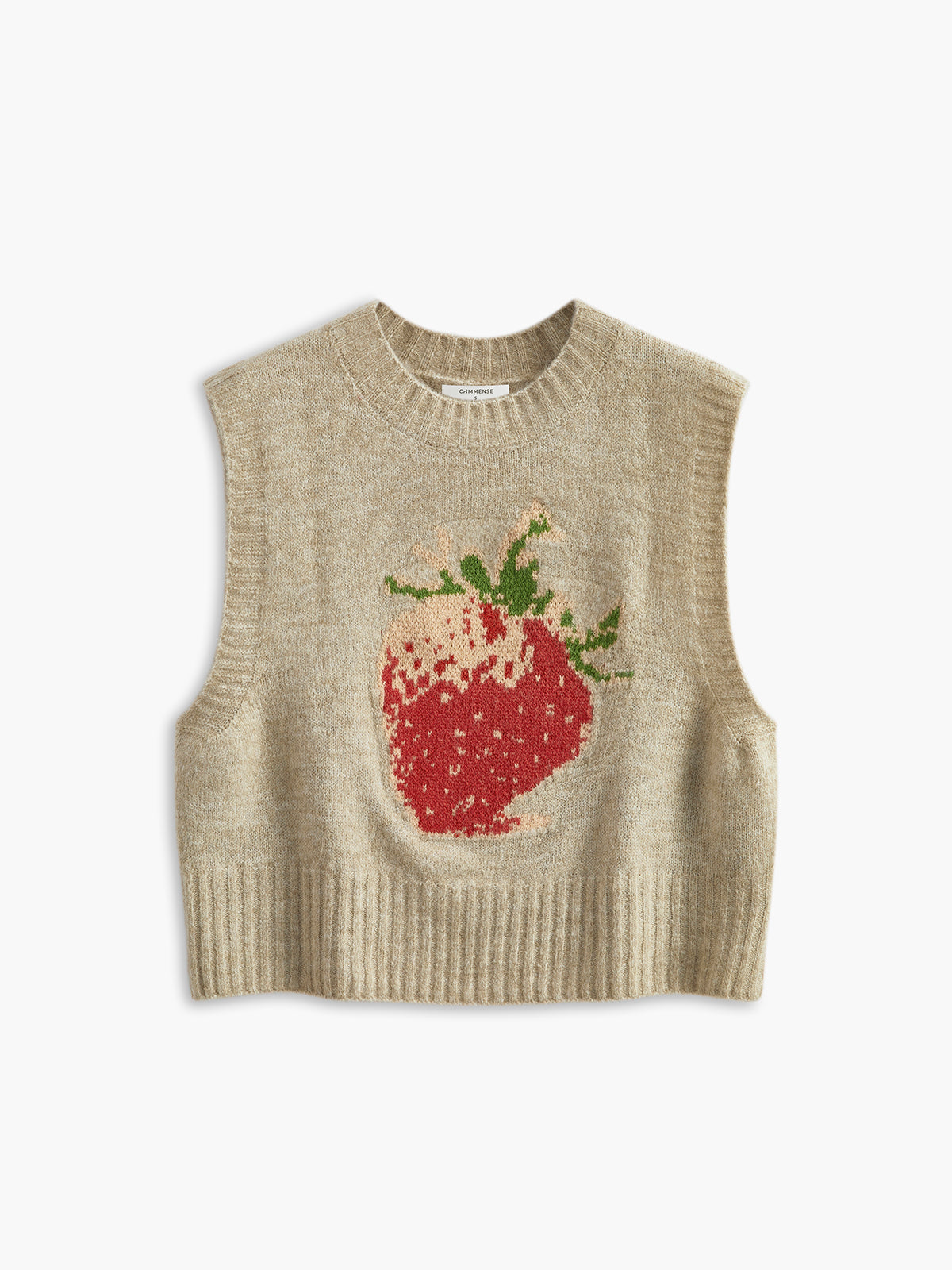 Crew Neck Strawberry Sweater Väst