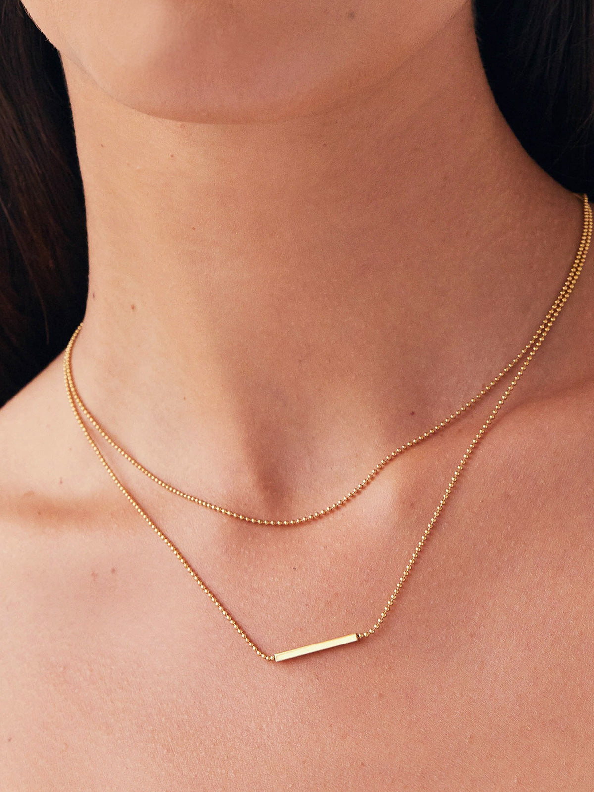 Double Layer Golden Drop Necklace