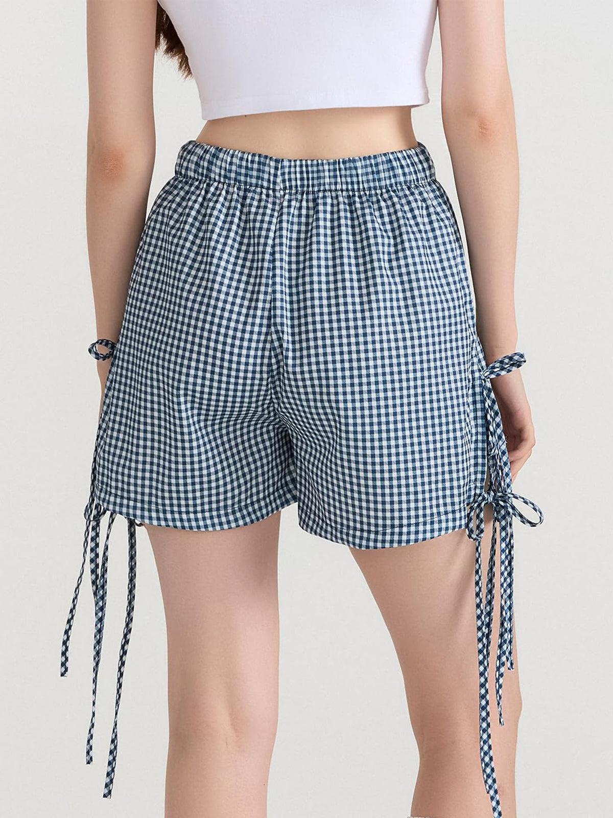 Plaid Bow Tie Shorts