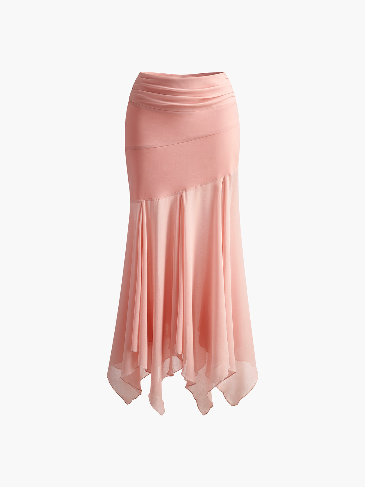 Paneled Pleated Maxi Skirt