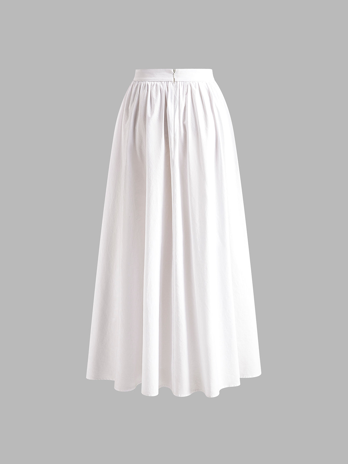 Pleated Plain Maxi Skirt