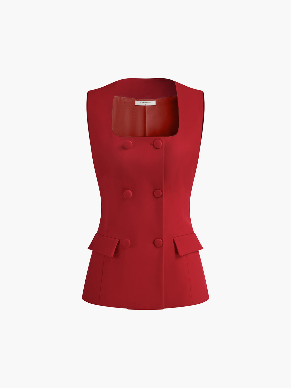 Square Neck Button Vest