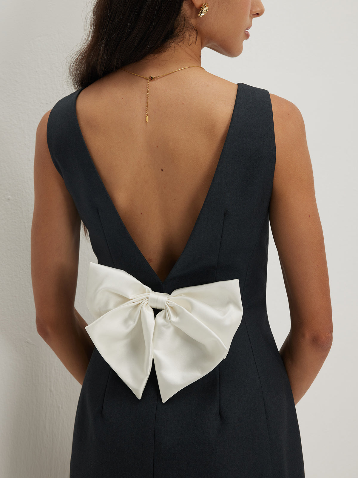 Bow Backless Tank Dress