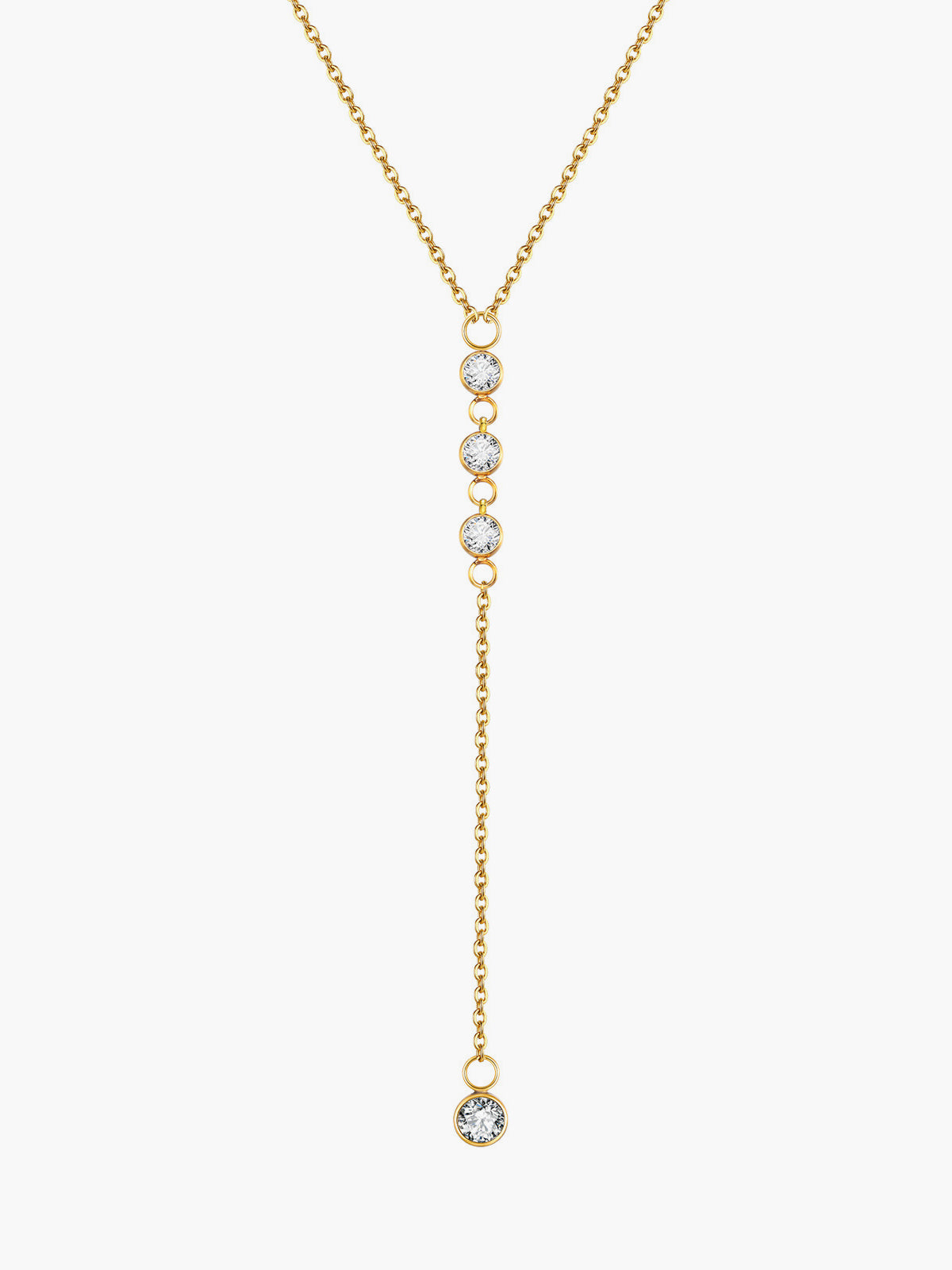 Rhinestone Lariat Drop Necklace