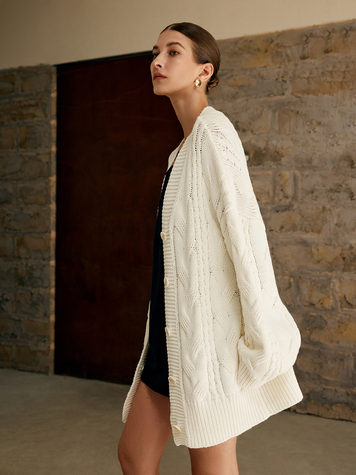 Oversize Cable Knit Outwear