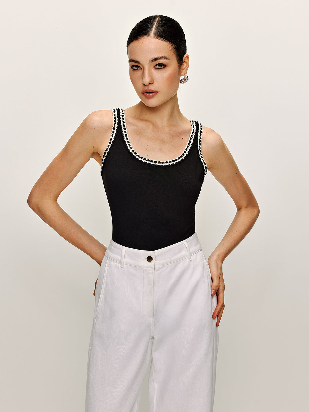 Cotton Contrast Trim Bodysuit