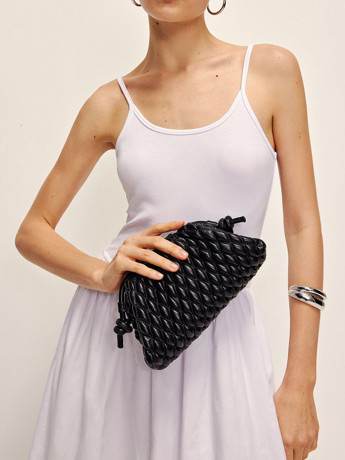 Rhombus Clutch & Shoulder Dumpling Bag