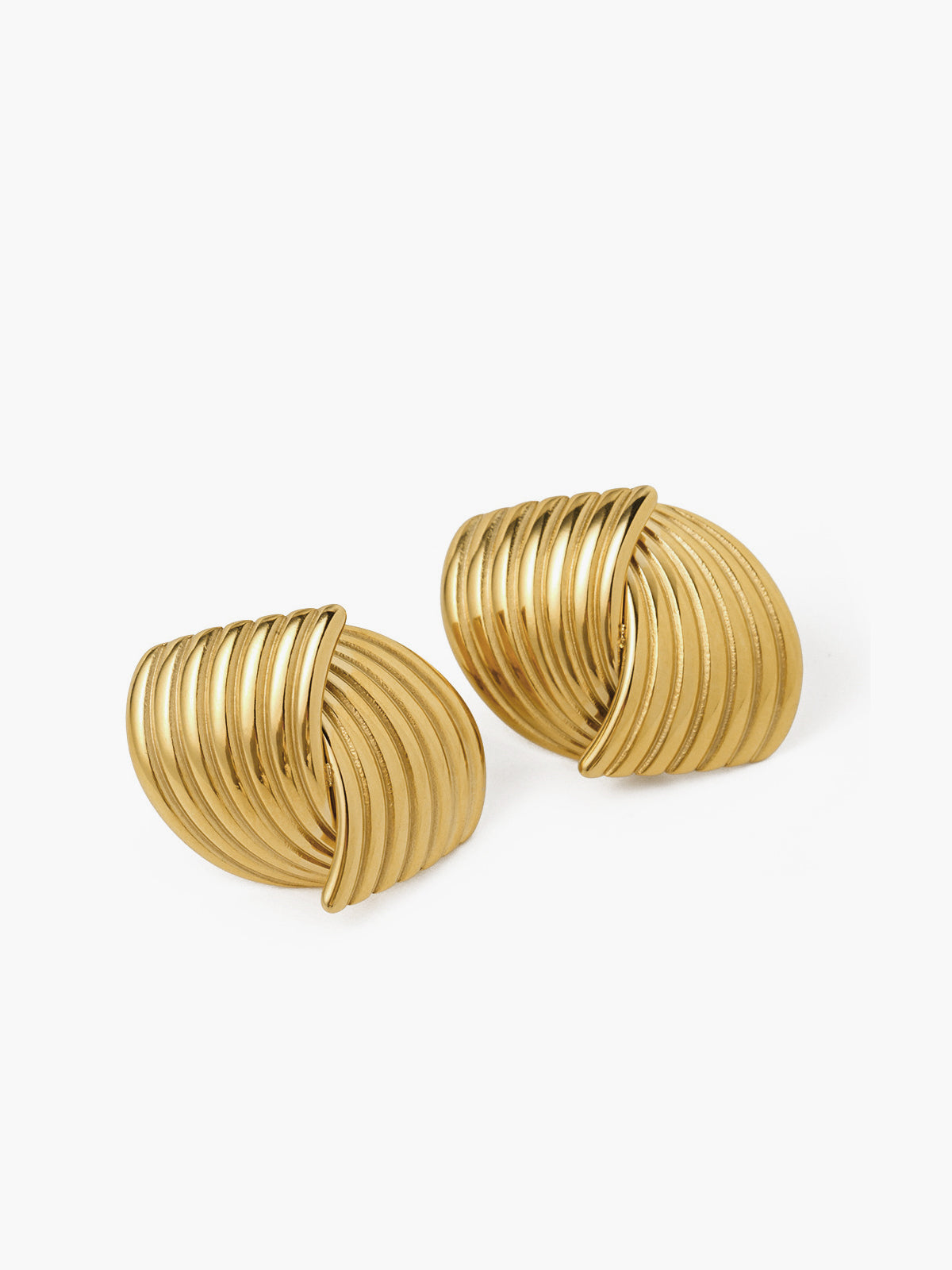 Chunky Gold Twisted Earrings