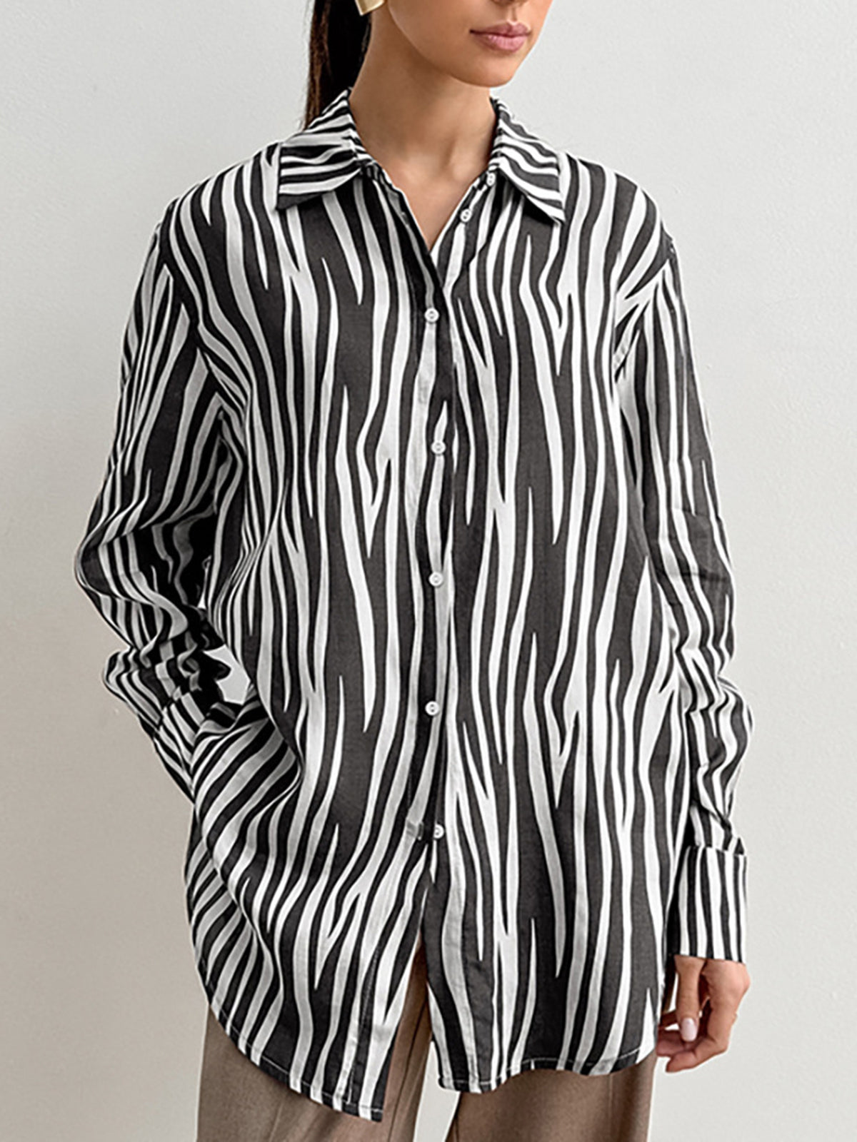 Zebra Printed Polo Shirt