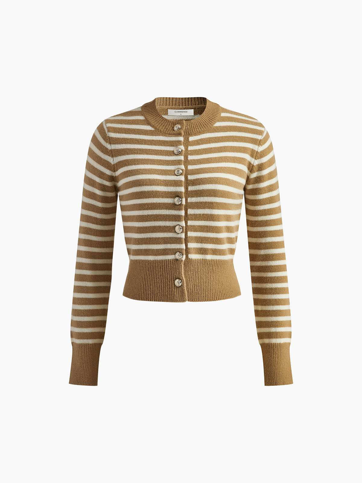 Crew Neck Striped Corset Cardigan