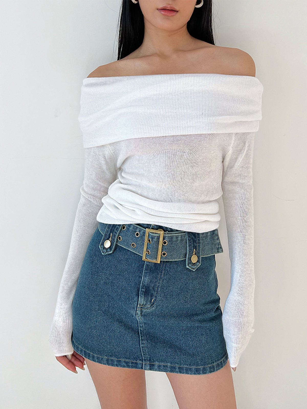 Overfold Off-Shoulder Shirt