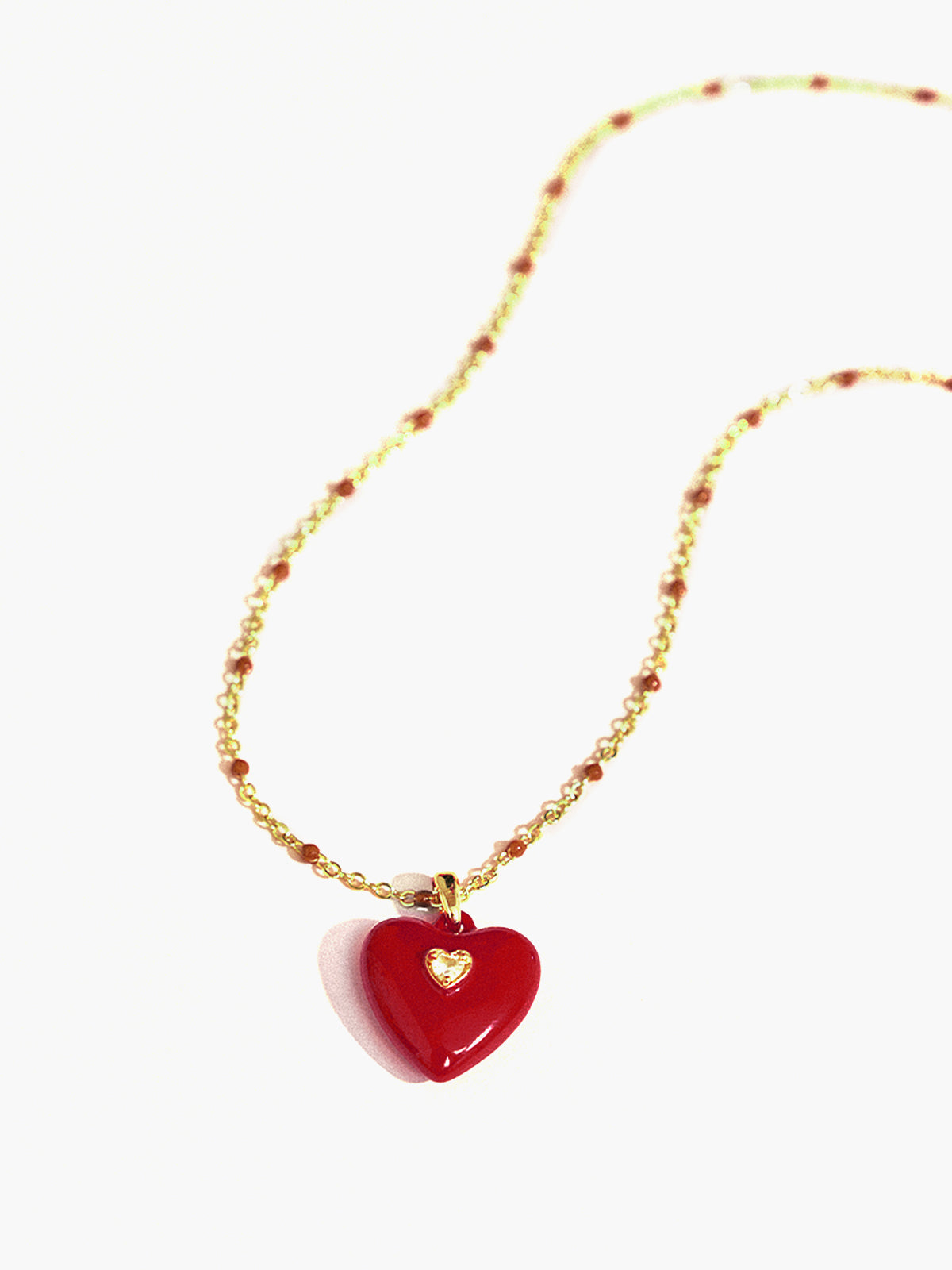 Vintage Red Heart Necklace