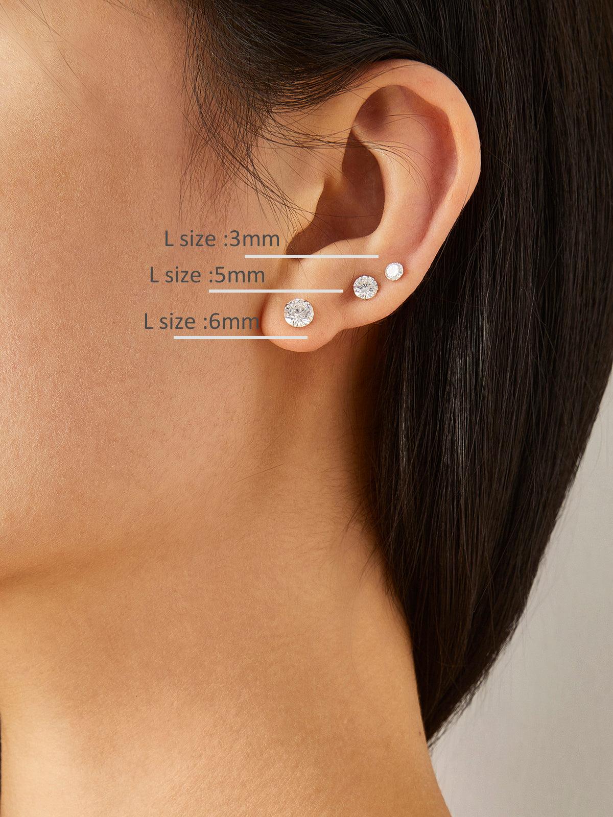 1pc Shinny Zircon Stud Earrings