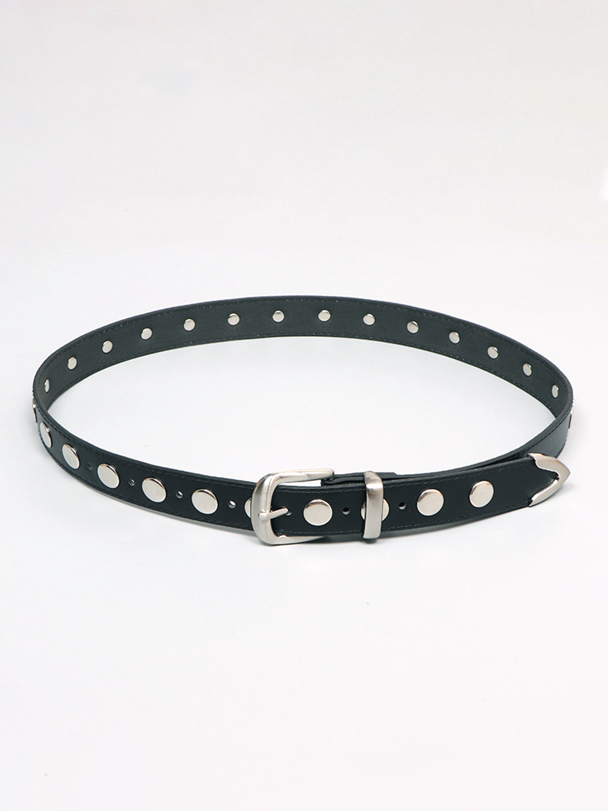 Soft-Buckle Studded Belt