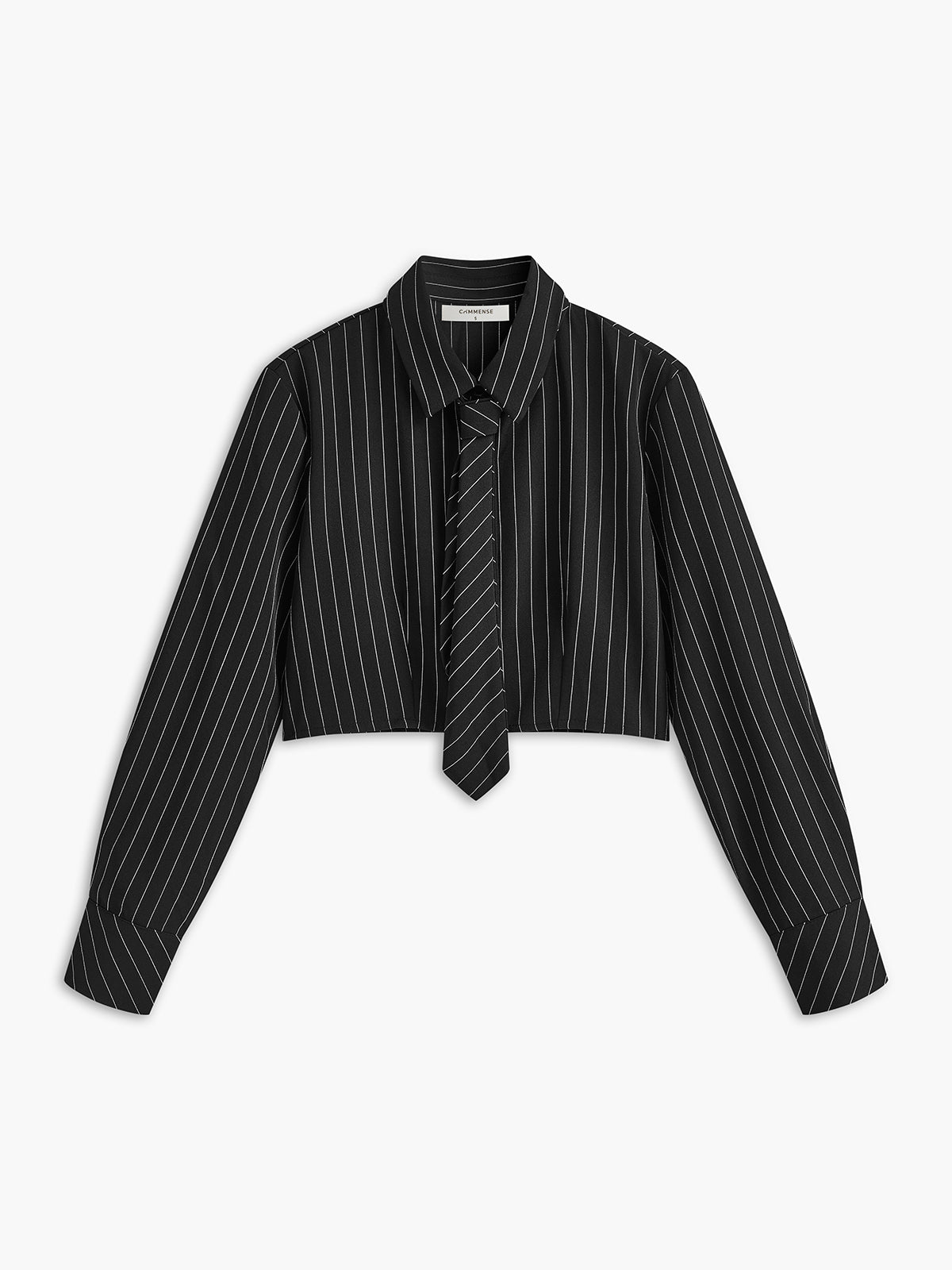 Pinstripe Crop Polo Shirt