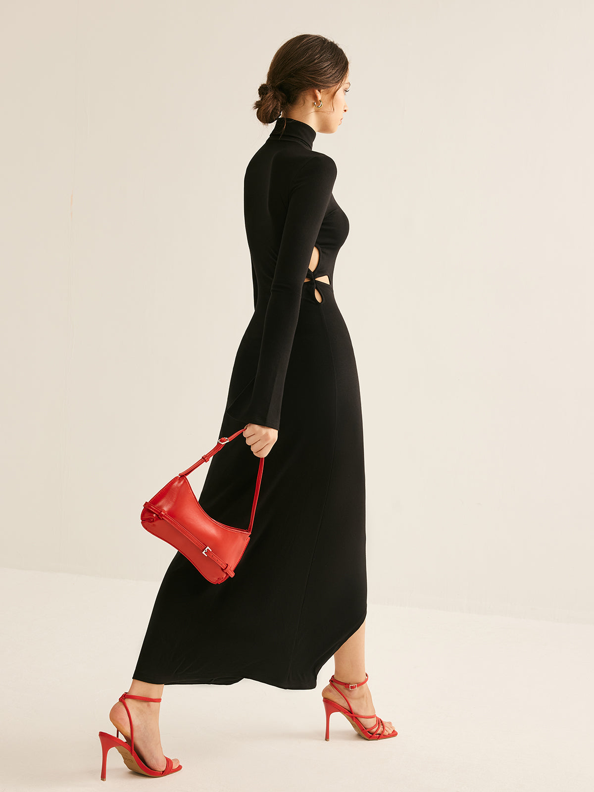 Turtleneck Cutout Slim Dress